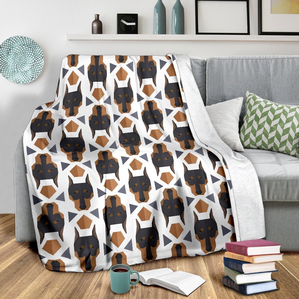 Dog Doberman Print Pattern Blanket-grizzshop