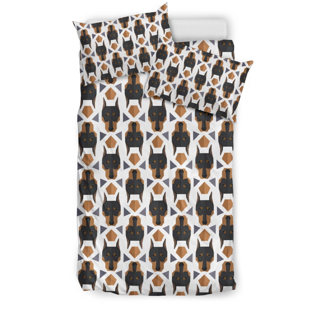 Dog Doberman Print Pattern Duvet Cover Bedding Set-grizzshop