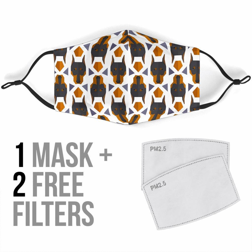 Dog Doberman Print Pattern Face Mask-grizzshop