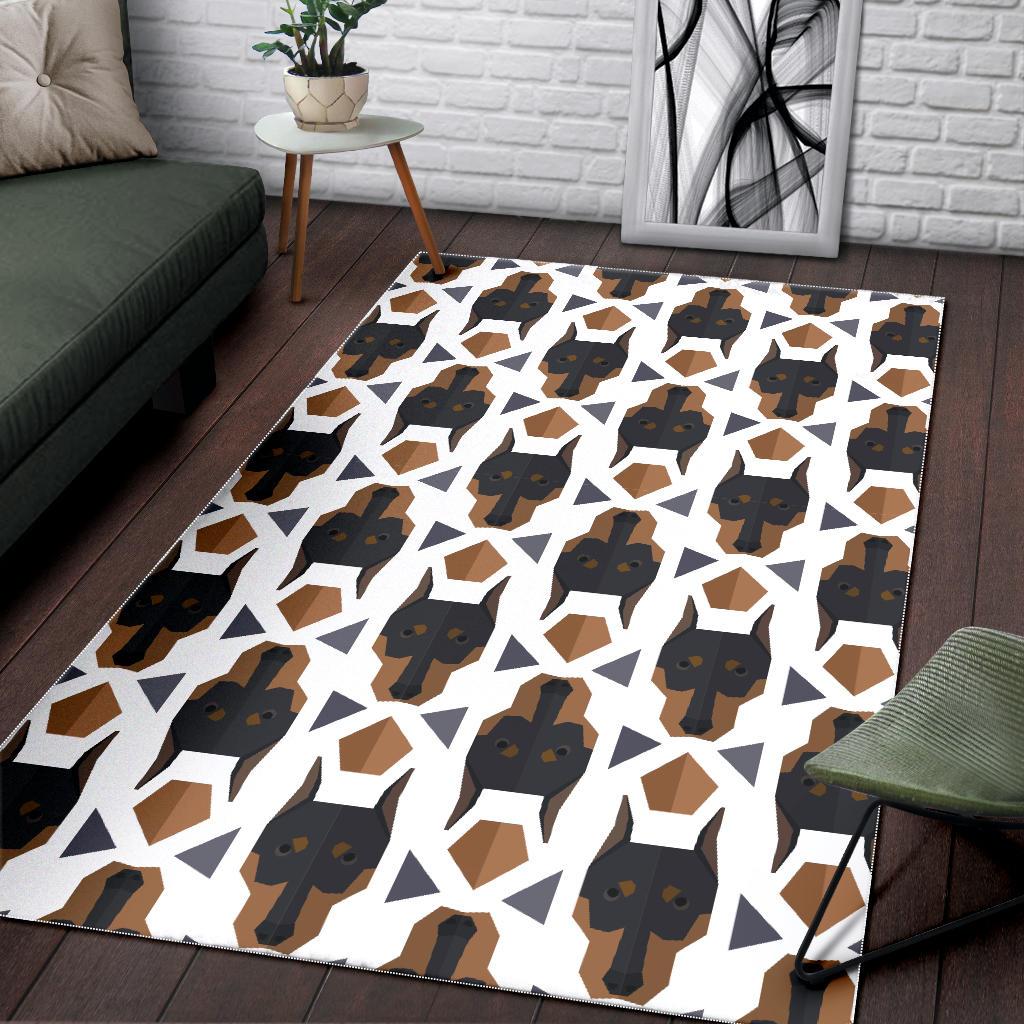 Dog Doberman Print Pattern Floor Mat-grizzshop