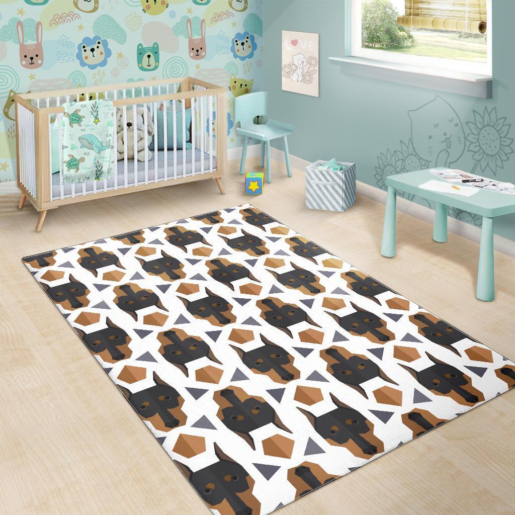 Dog Doberman Print Pattern Floor Mat-grizzshop