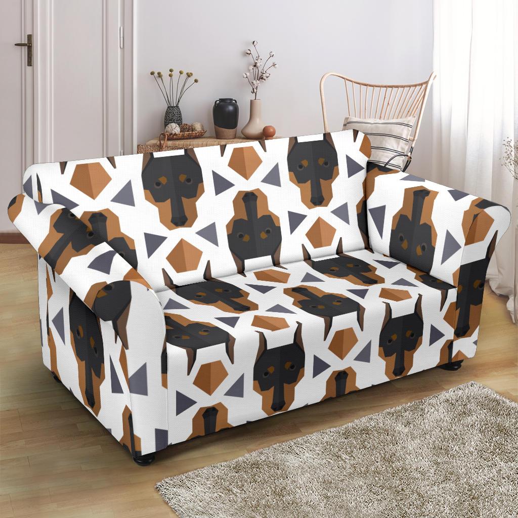 Dog Doberman Print Pattern Loveseat Cover-grizzshop