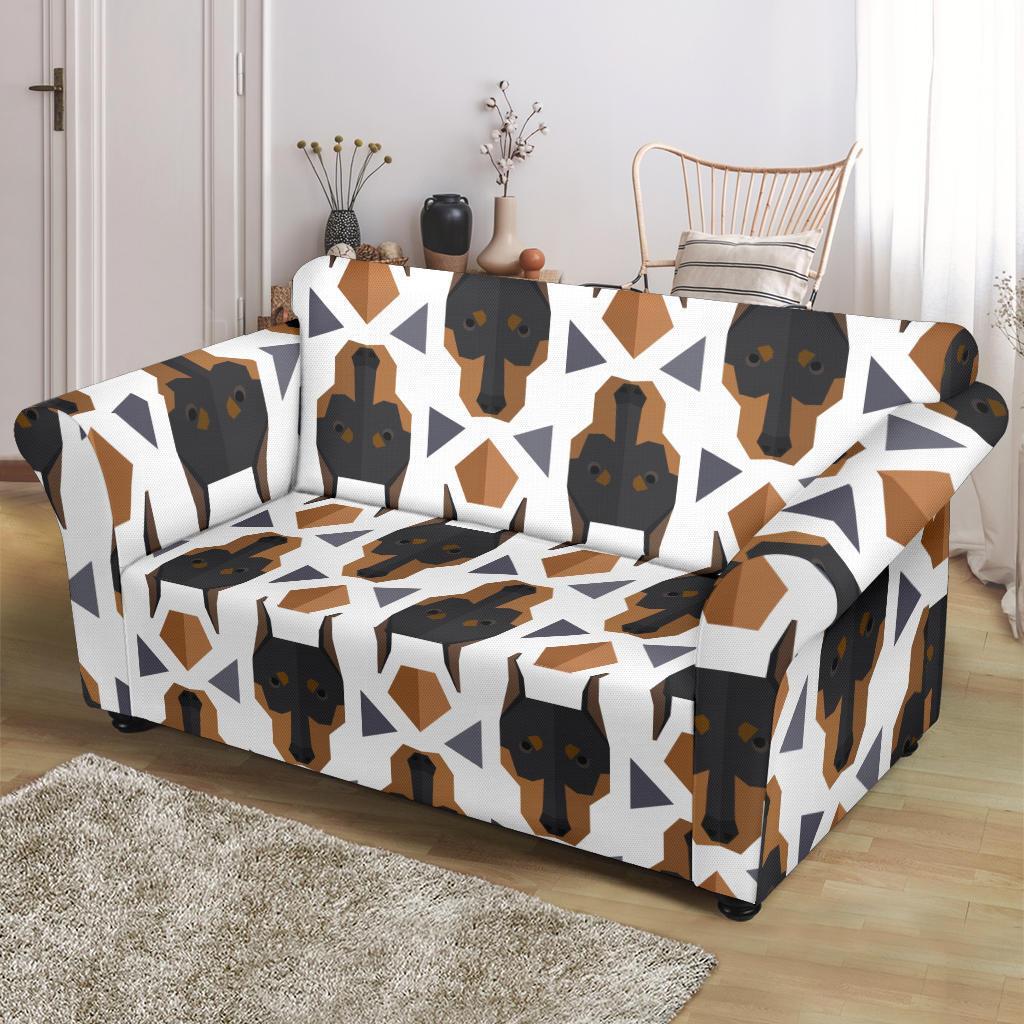 Dog Doberman Print Pattern Loveseat Cover-grizzshop