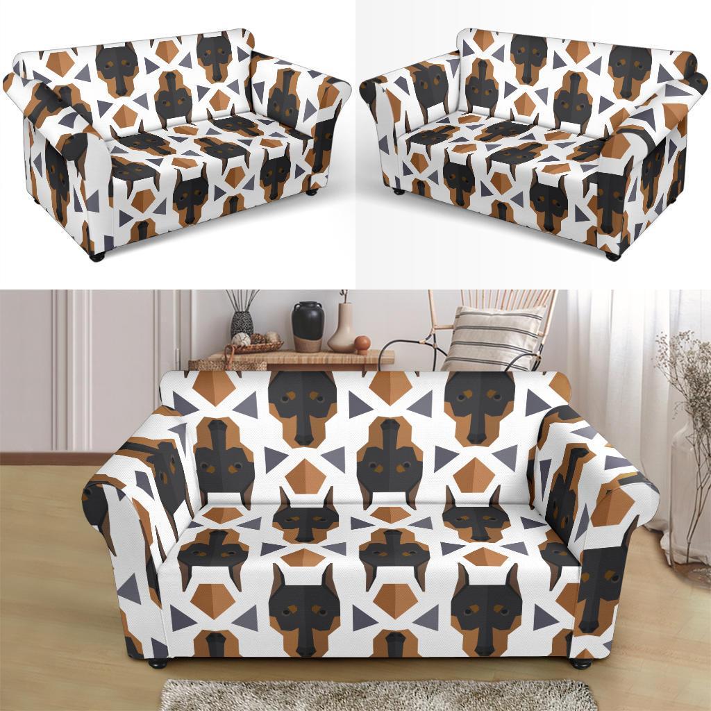 Dog Doberman Print Pattern Loveseat Cover-grizzshop