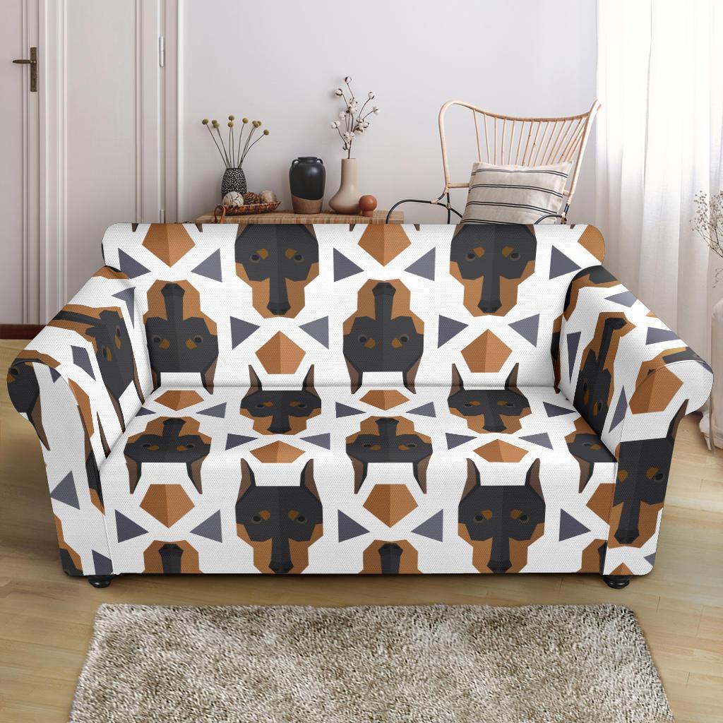 Dog Doberman Print Pattern Loveseat Cover-grizzshop