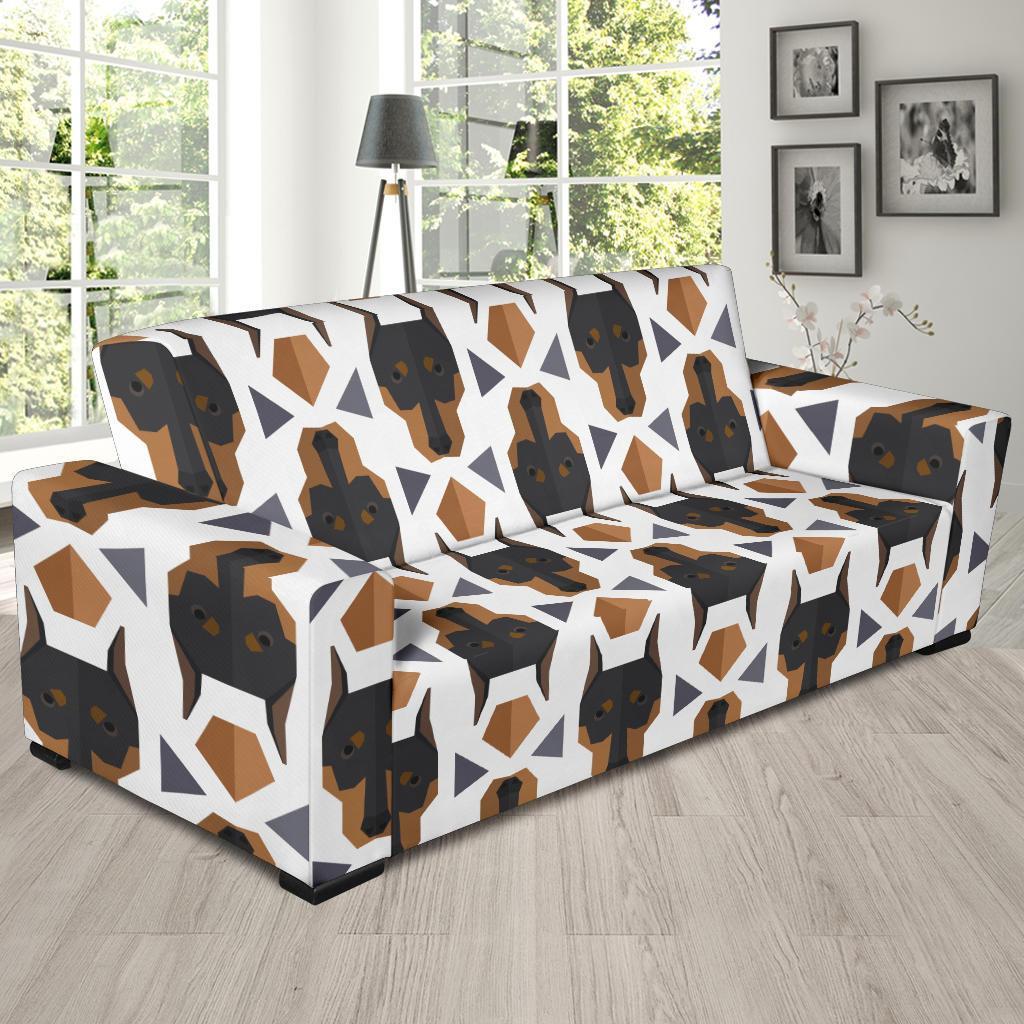 Dog Doberman Print Pattern Sofa Covers-grizzshop