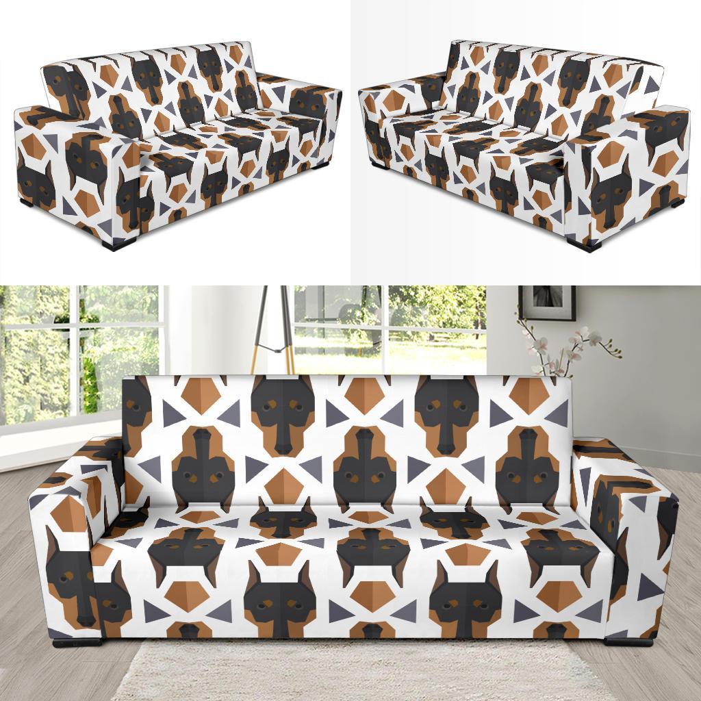 Dog Doberman Print Pattern Sofa Covers-grizzshop