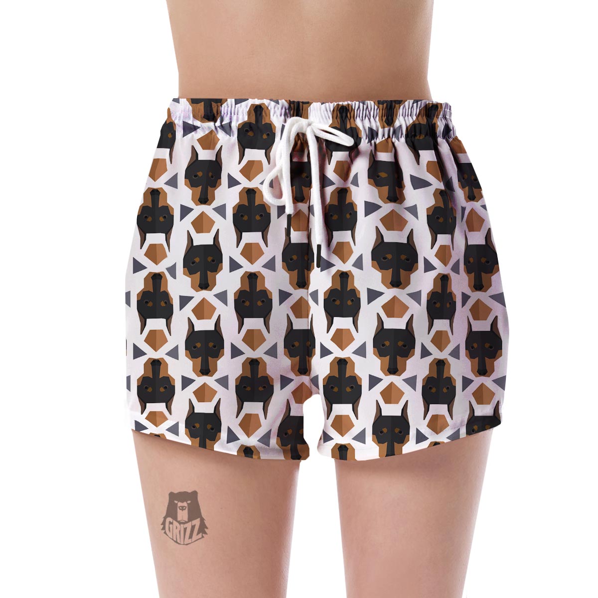 Dog Doberman Print Pattern Women's Shorts-grizzshop
