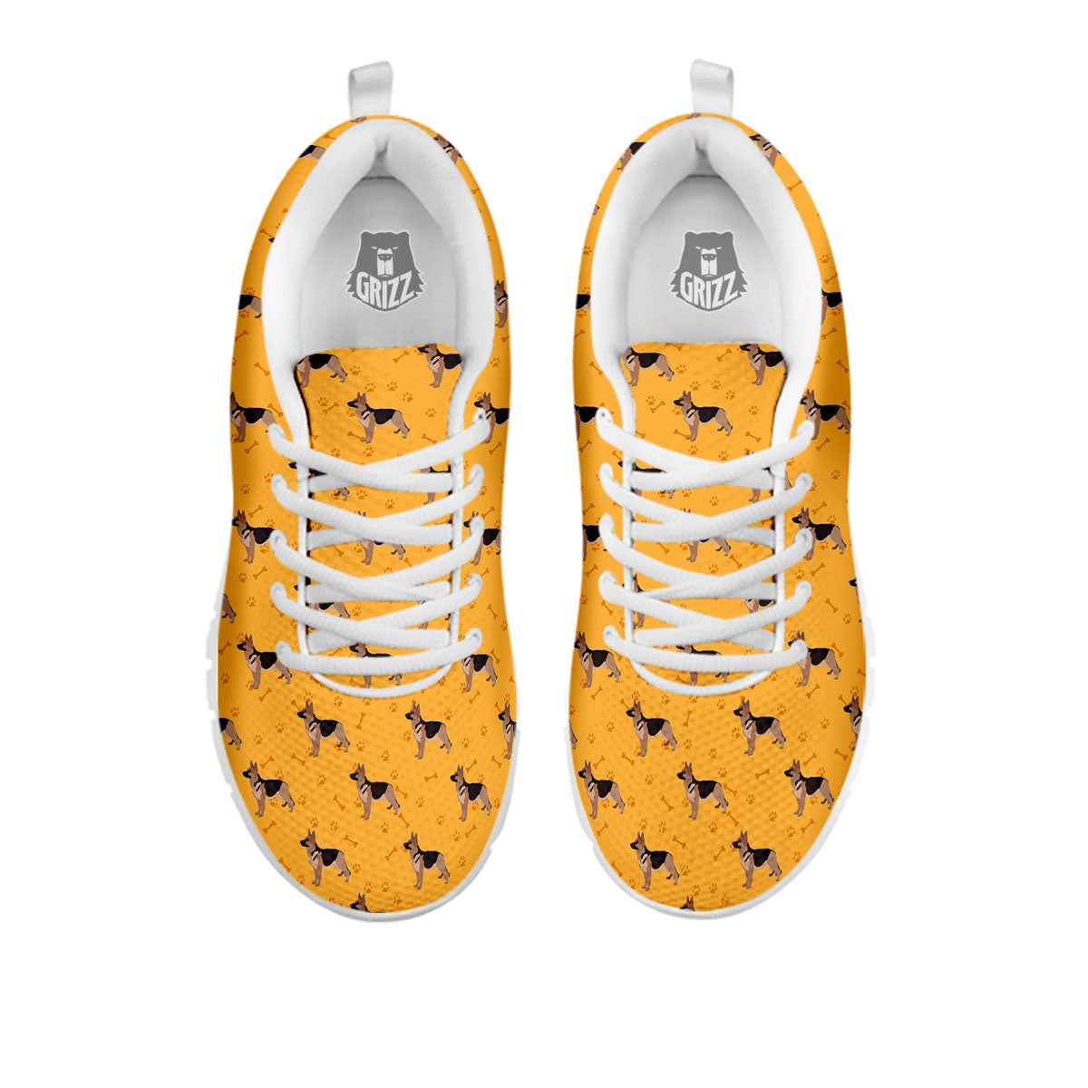 Dog German Shepherd Print Pattern White Sneaker-grizzshop