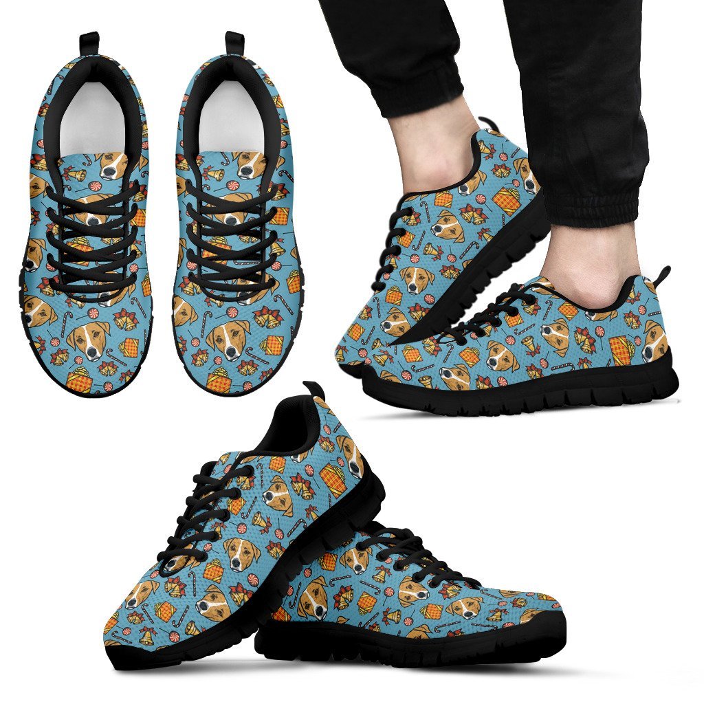 Dog Jack Russell Pattern Print Black Sneaker Shoes For Men Women-grizzshop