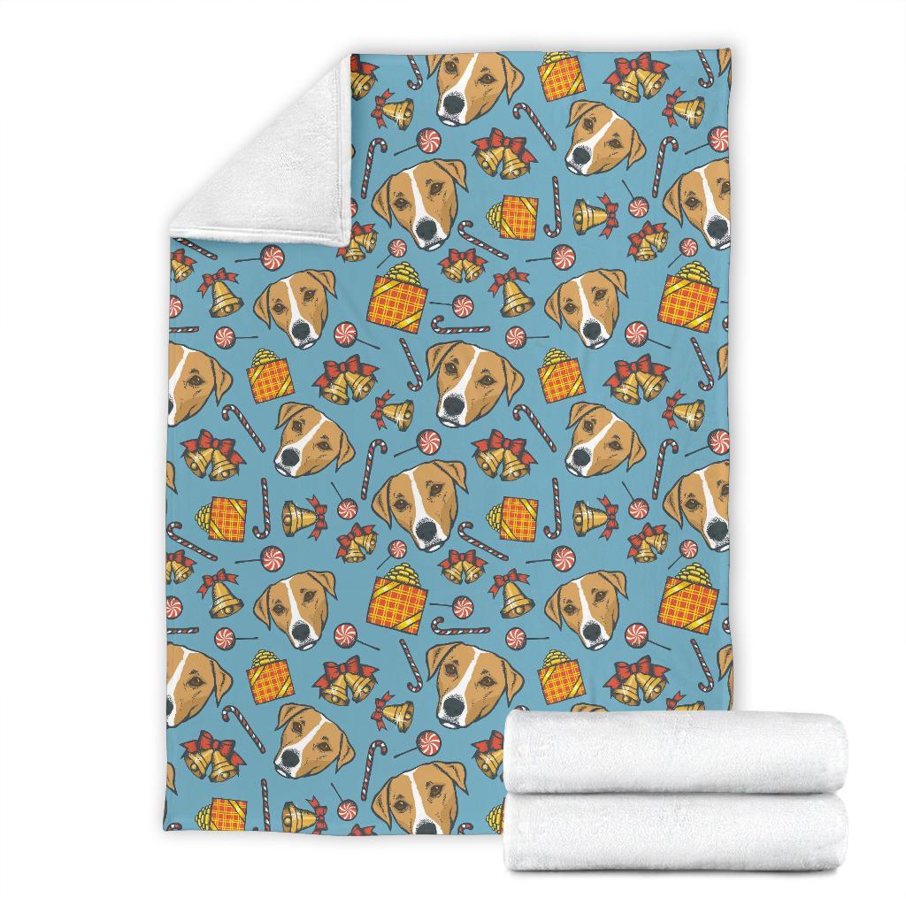 Dog Jack Russell Pattern Print Blanket-grizzshop