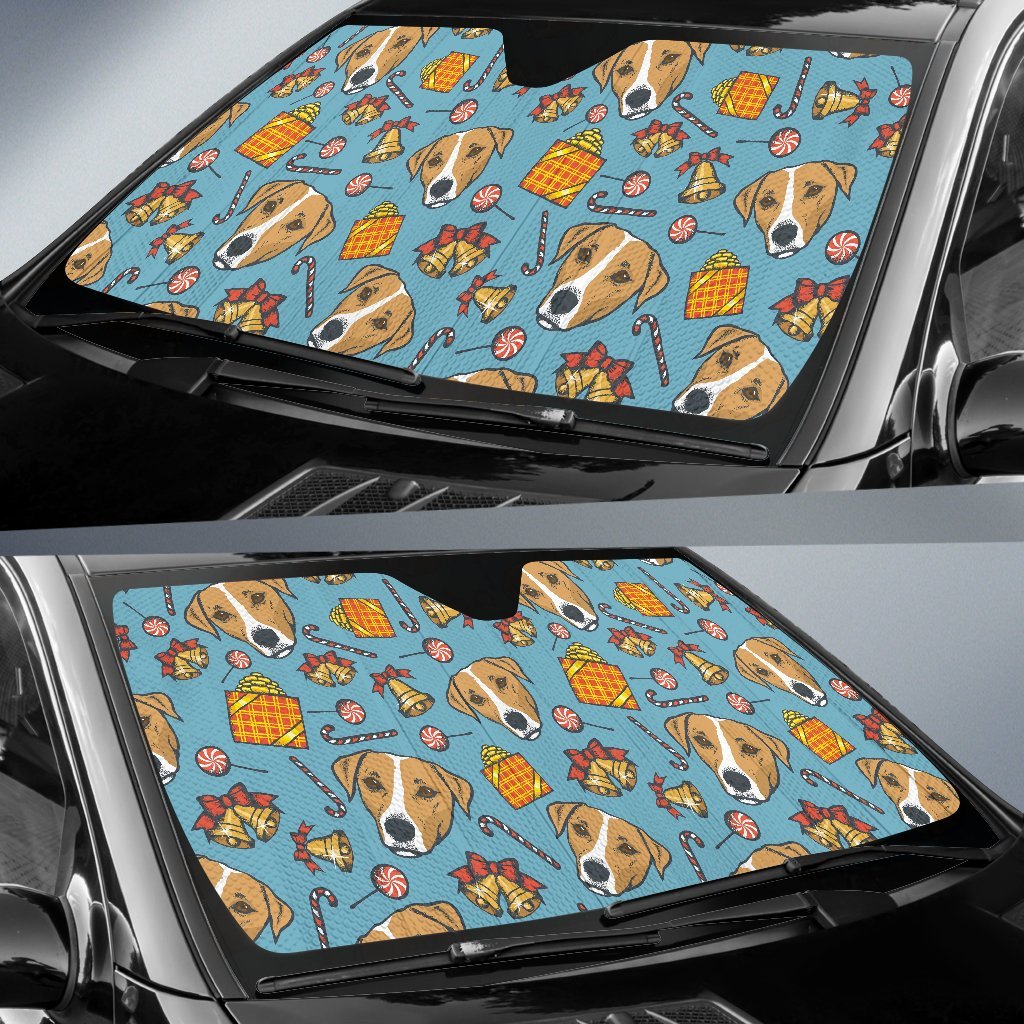 Dog Jack Russell Pattern Print Car Sun Shade-grizzshop