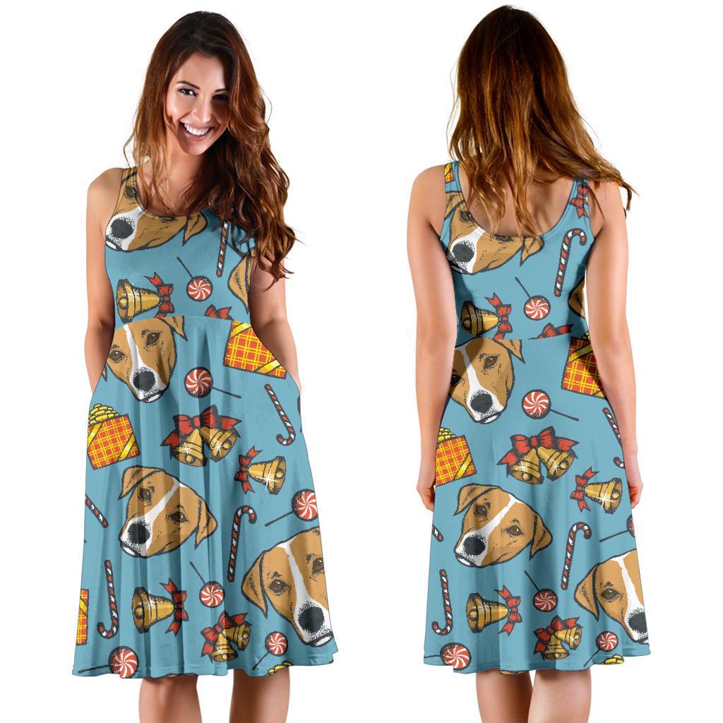 Dog Jack Russell Pattern Print Dress-grizzshop