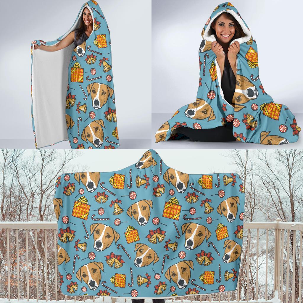 Dog Jack Russell Pattern Print Hooded Blanket-grizzshop