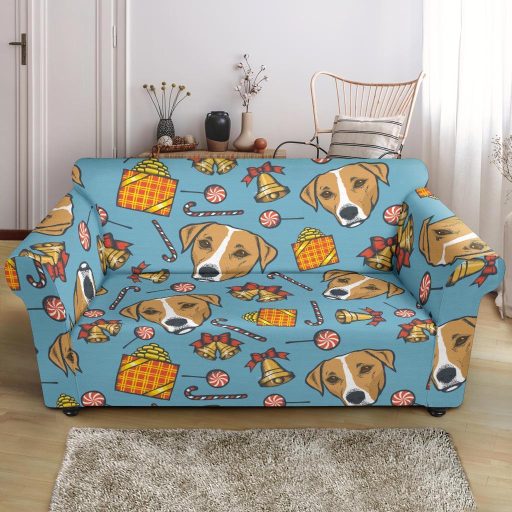 Dog Jack Russell Pattern Print Loveseat Cover-grizzshop