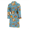 Dog Jack Russell Pattern Print Men Long Robe-grizzshop