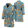 Dog Jack Russell Pattern Print Men Long Robe-grizzshop