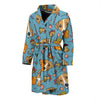 Dog Jack Russell Pattern Print Men Long Robe-grizzshop