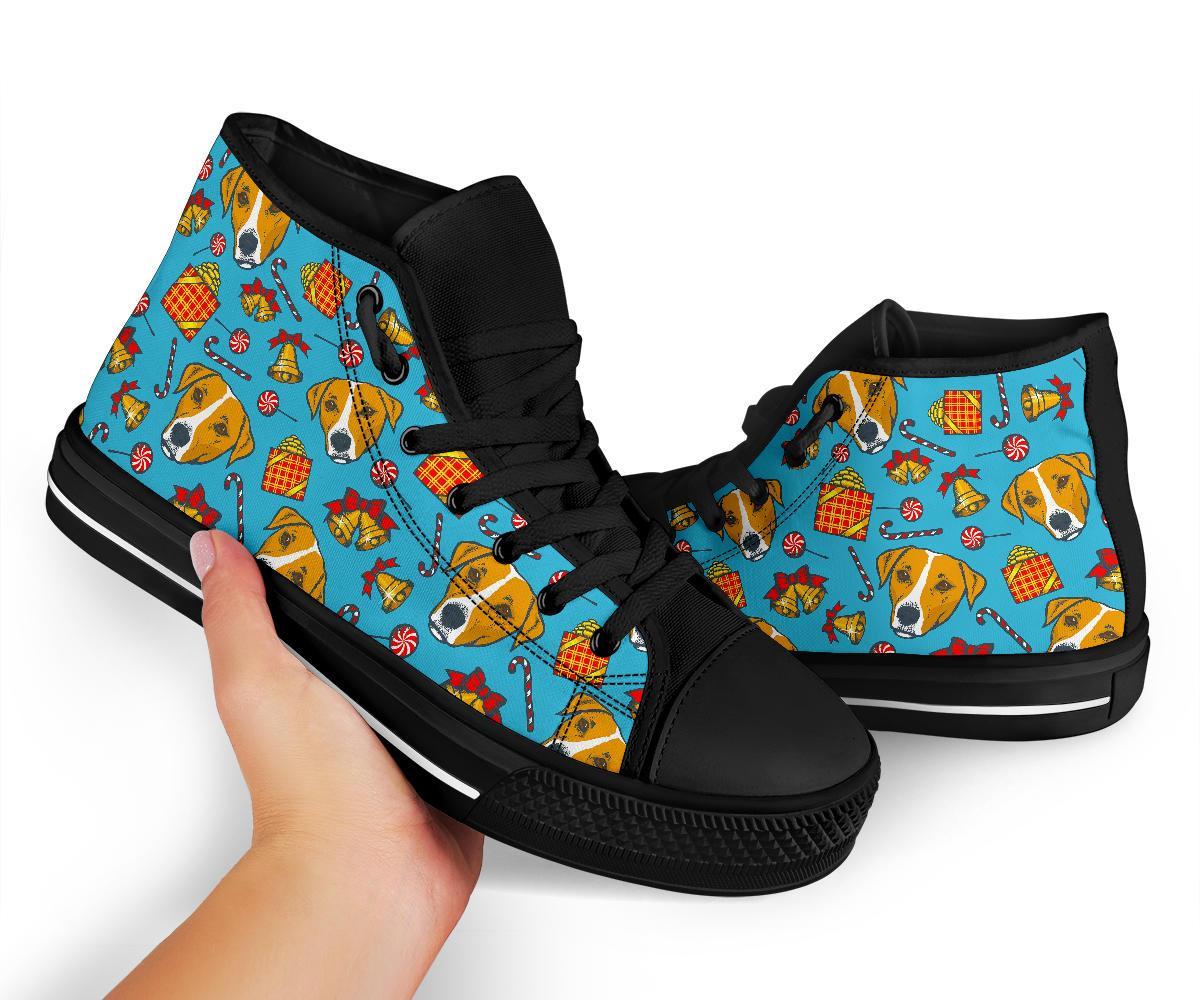 Dog Jack Russell Pattern Print Men Women's High Top Shoes-grizzshop