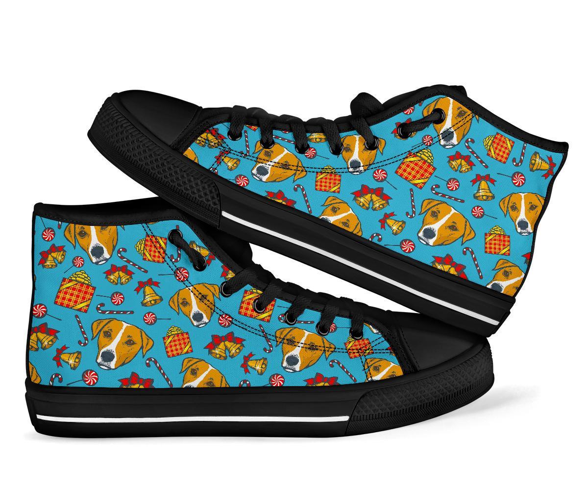 Dog Jack Russell Pattern Print Men Women's High Top Shoes-grizzshop