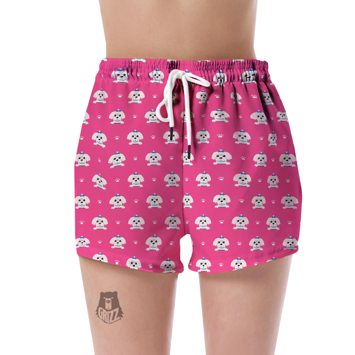 Dog Maltese Puppy Pattern Print Women's Shorts-grizzshop