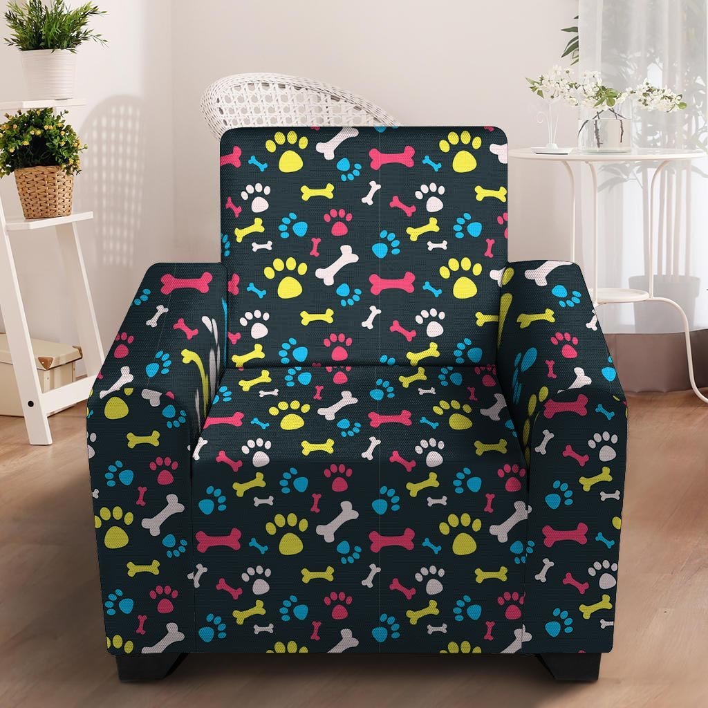 Dog Paw Print Armchair Cover-grizzshop