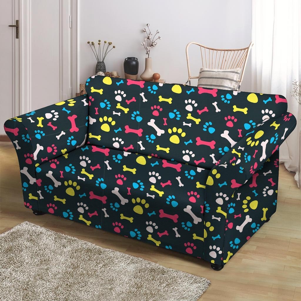 Dog Paw Print Loveseat Cover-grizzshop