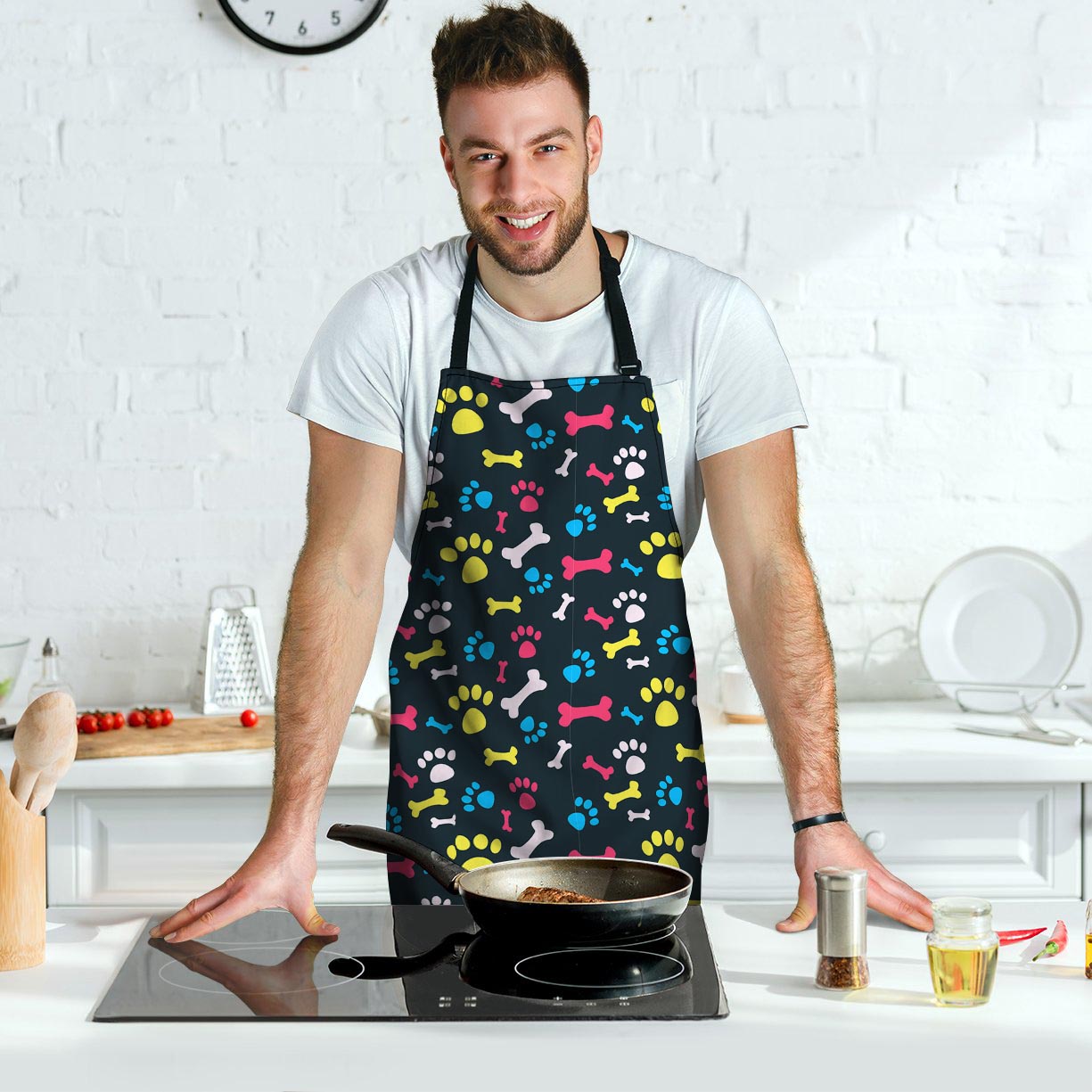 Dog Paw Print Men's Apron-grizzshop