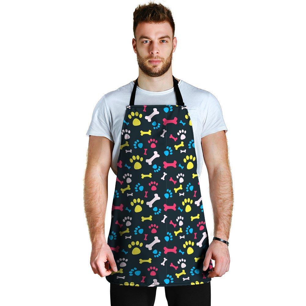 Dog Paw Print Men's Apron-grizzshop