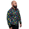 Dog Paw Print Men's Bomber Jacket-grizzshop