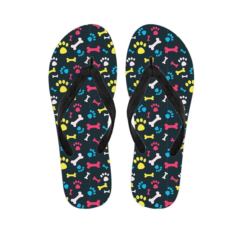 Dog Paw Print Men's Flip Flops-grizzshop