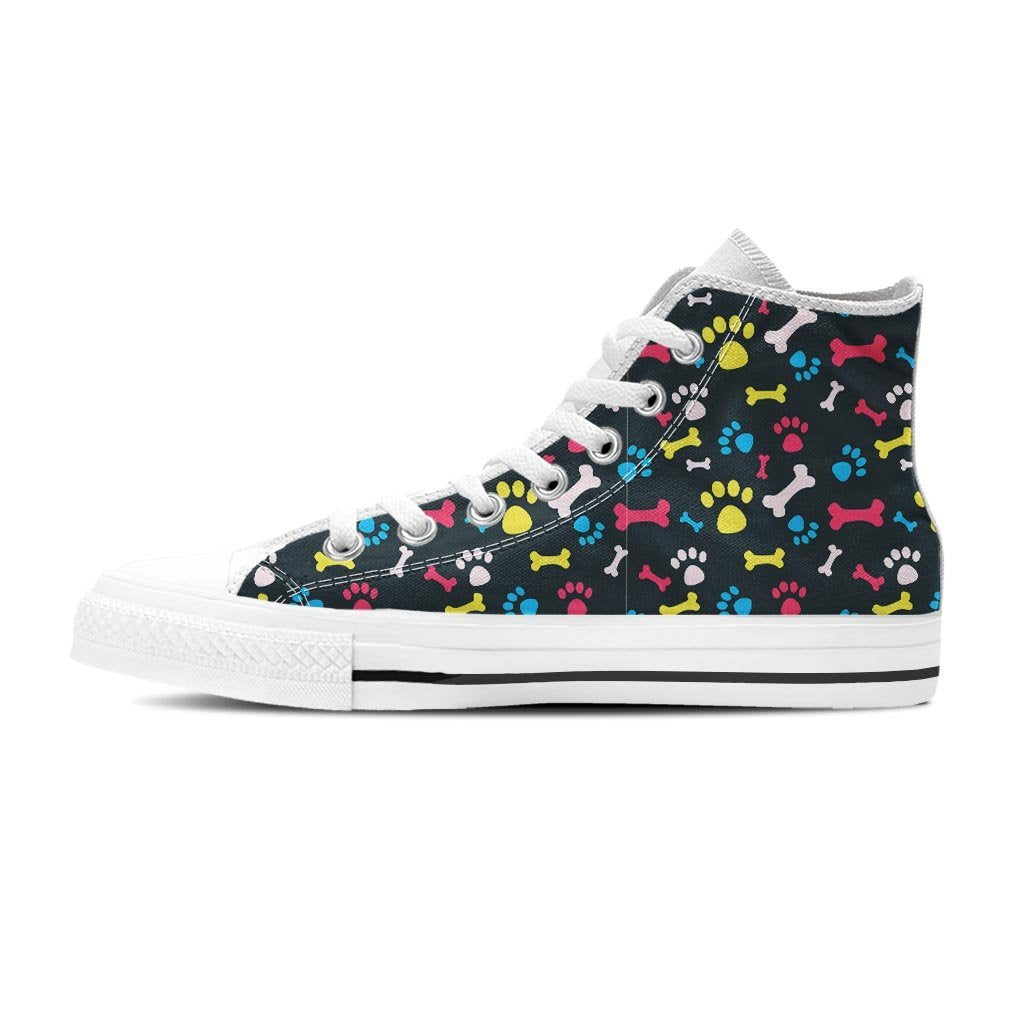 Dog Paw Print Men's High Top Shoes-grizzshop