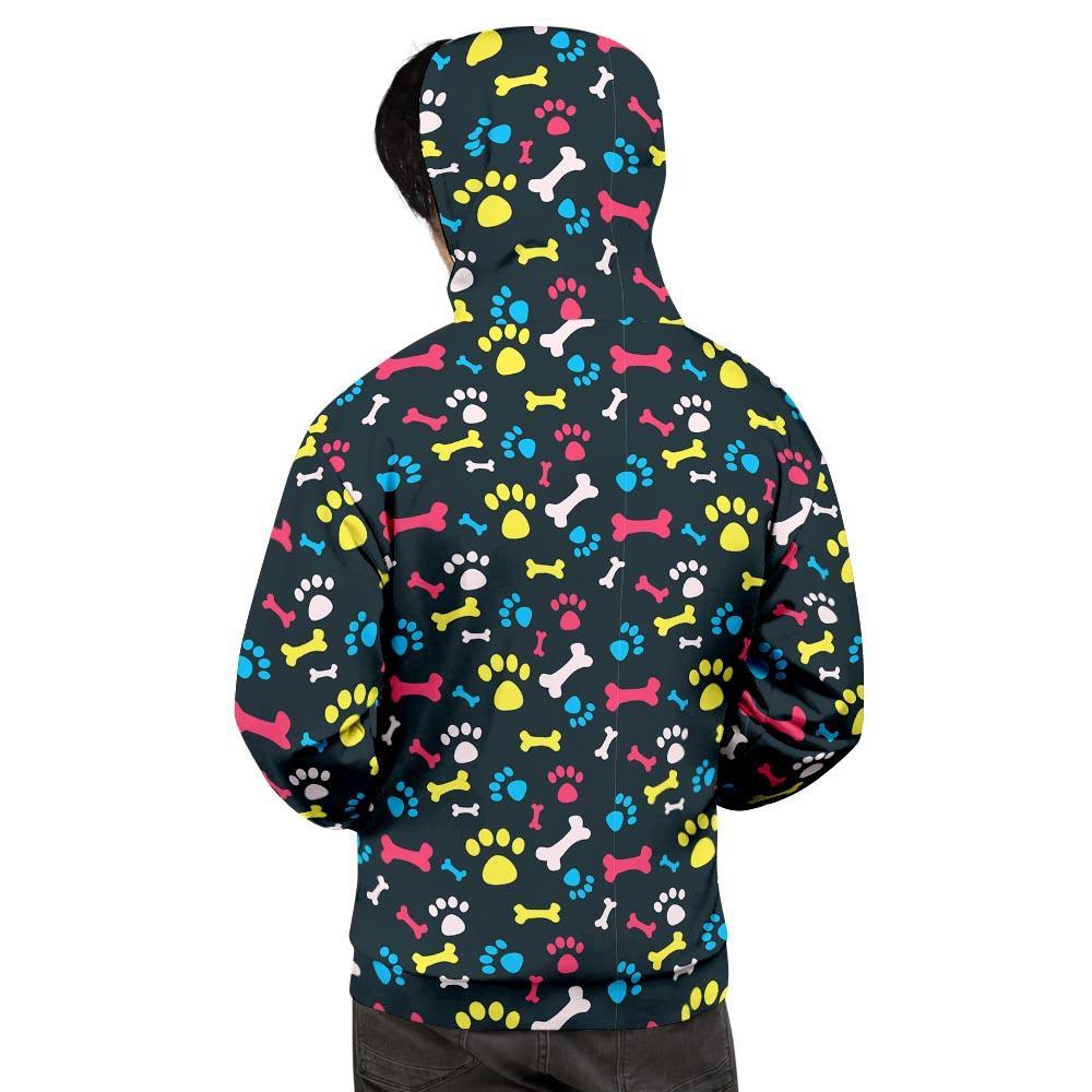 Dog Paw Print Men's Hoodie-grizzshop