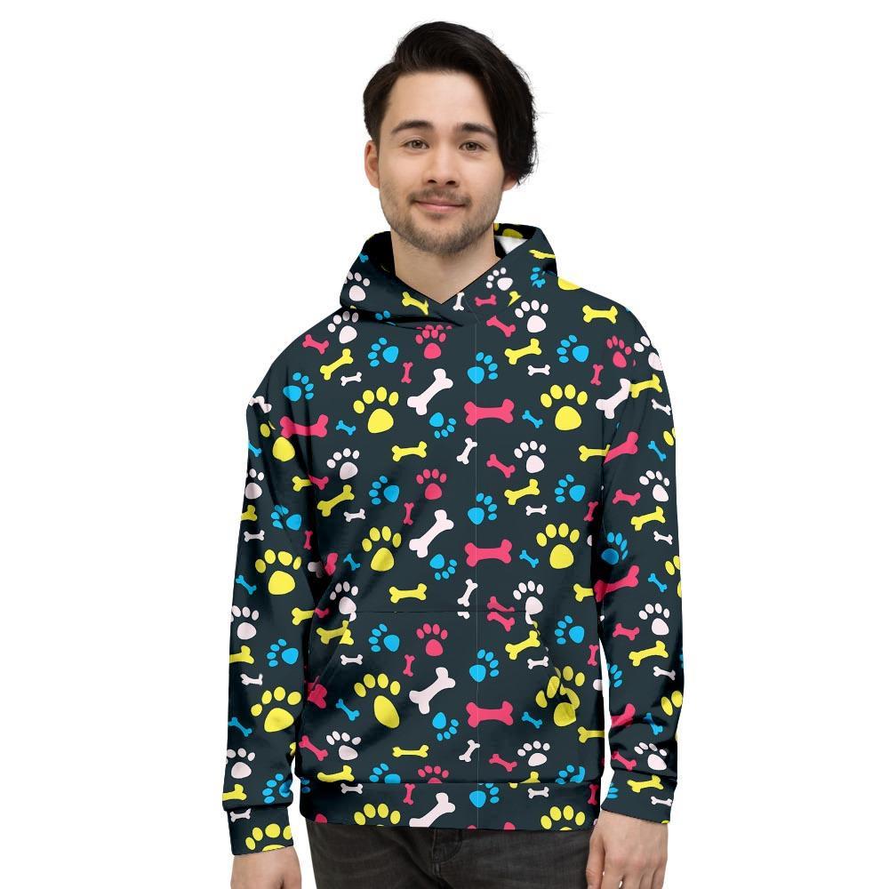 Dog Paw Print Men's Hoodie-grizzshop