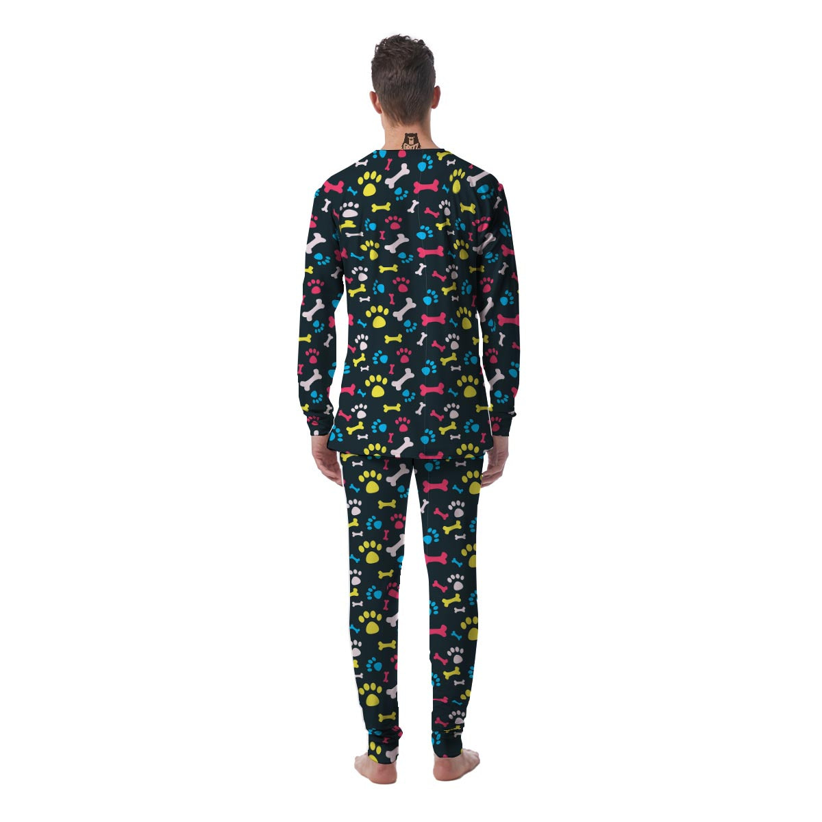 Dog Paw Print Men's Pajamas-grizzshop