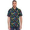 Dog Paw Print Men's Short Sleeve Shirt-grizzshop