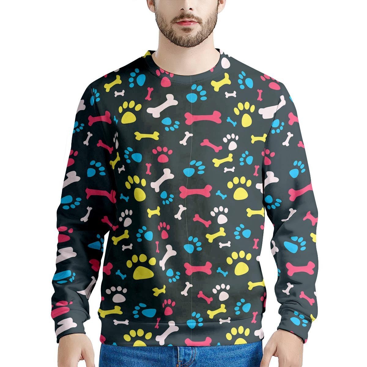 Dog Paw Print Men's Sweatshirt-grizzshop