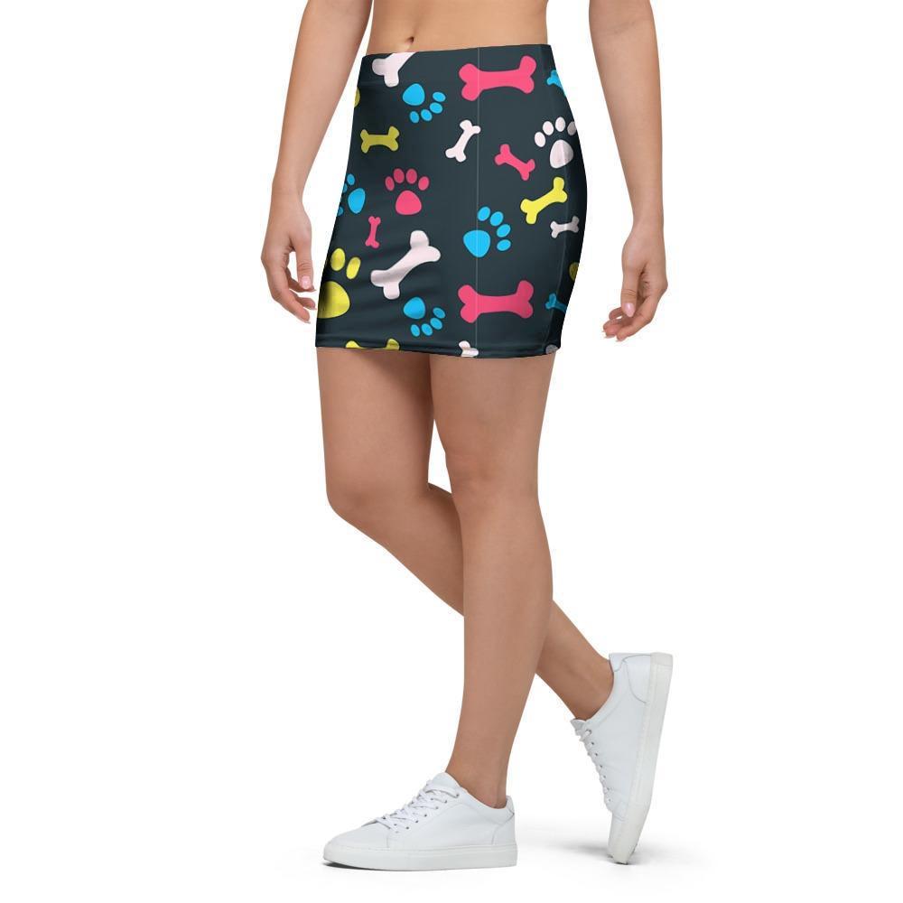 Dog Paw Print Mini Skirt-grizzshop