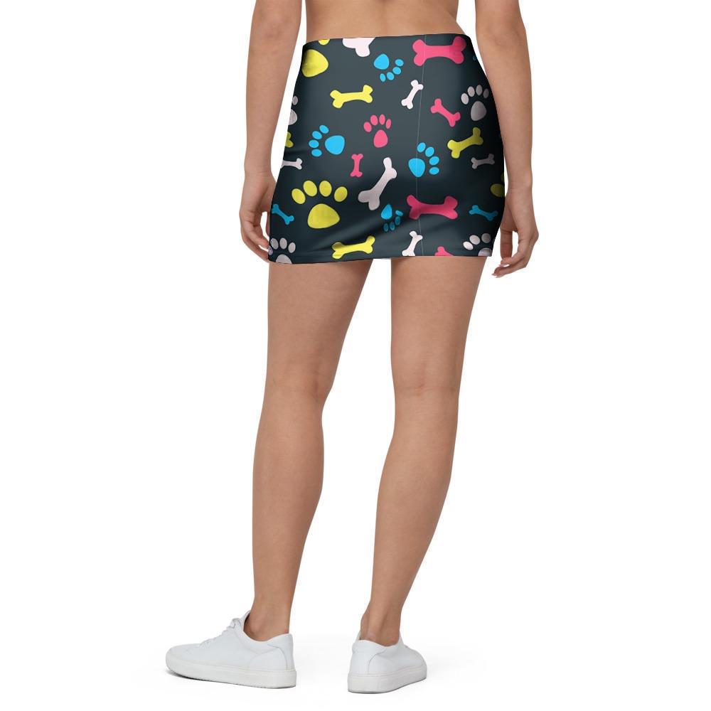 Dog Paw Print Mini Skirt-grizzshop