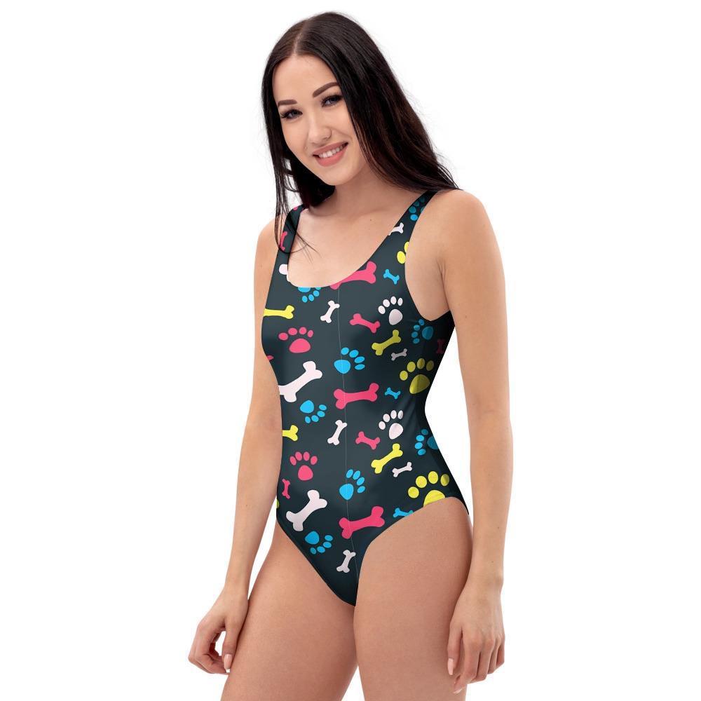 Dog Paw Print One Piece Swimsuite-grizzshop