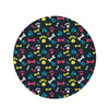 Dog Paw Print Round Rug-grizzshop