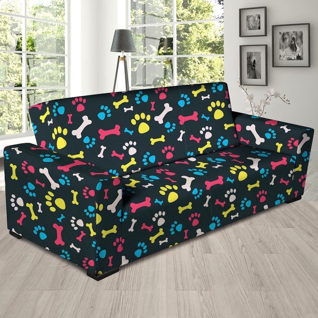 Dog Paw Print Sofa Cover-grizzshop