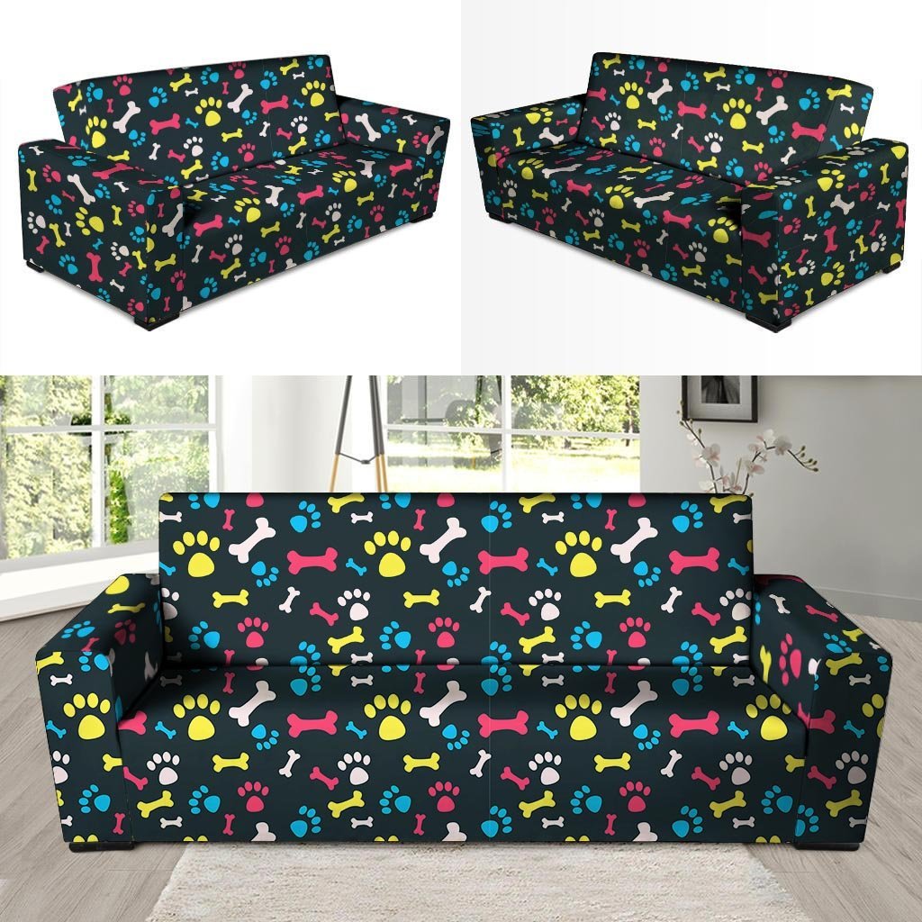 Paw print sofa cover hotsell