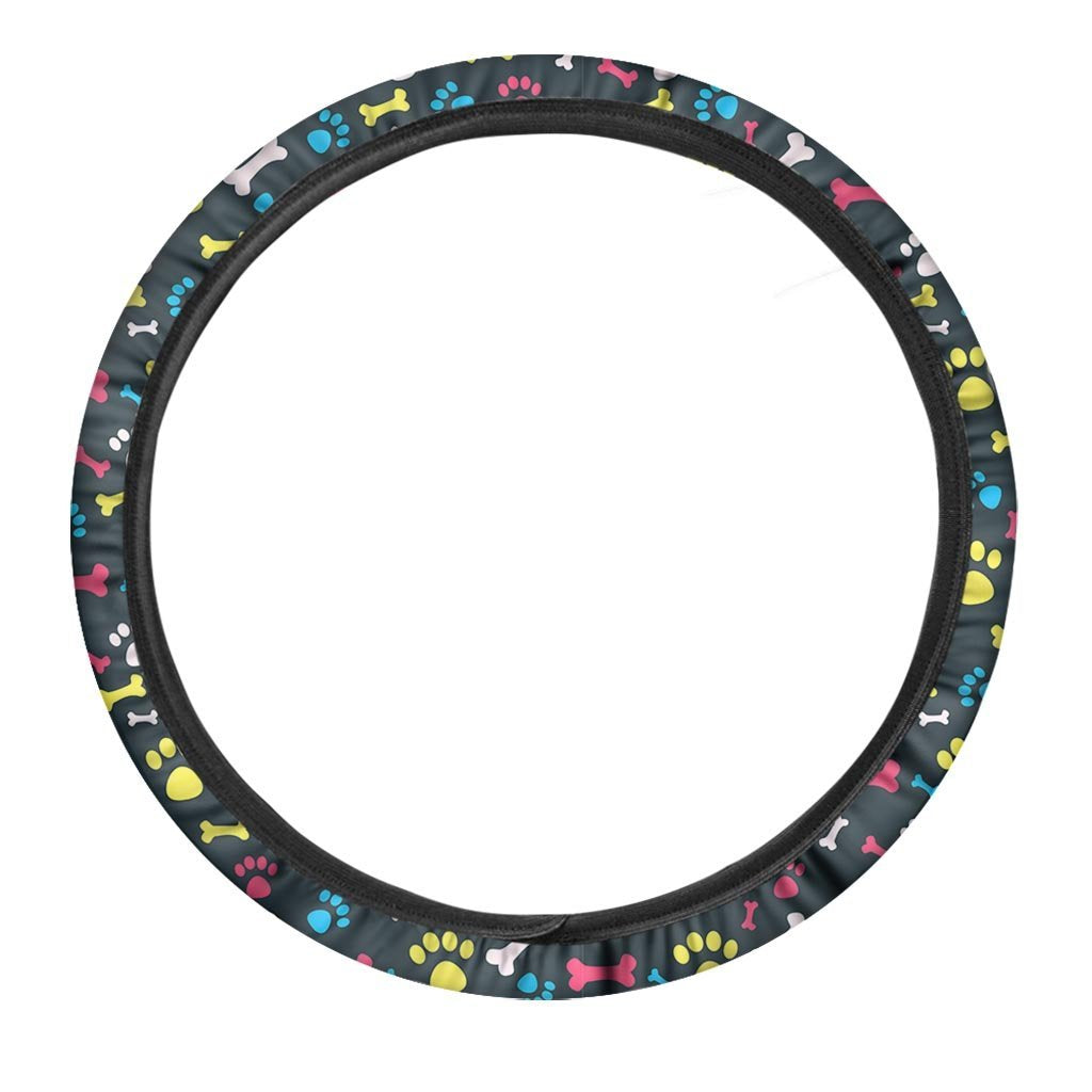 Dog Paw Print Steering Wheel Cover-grizzshop