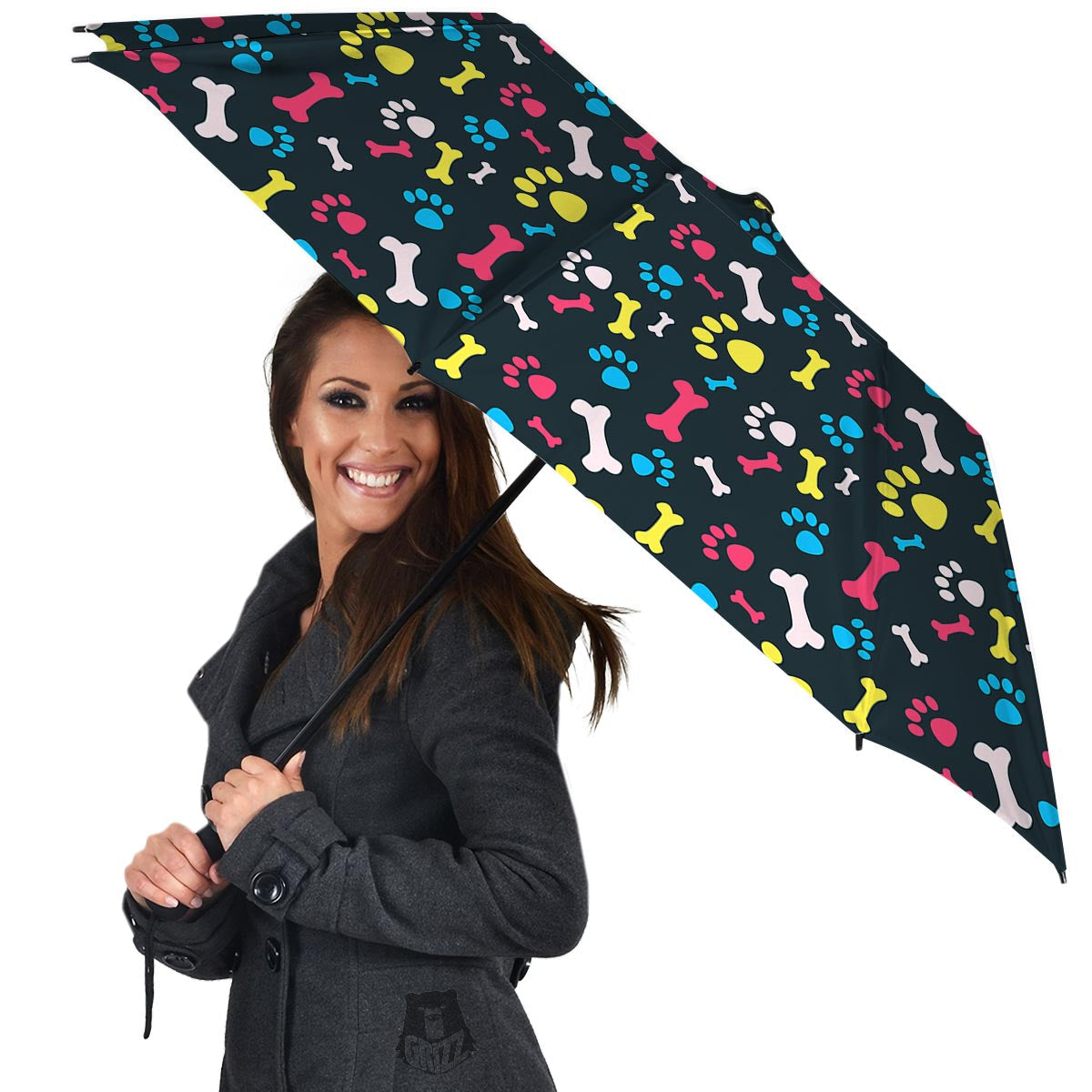 Dog Paw Print Umbrella-grizzshop