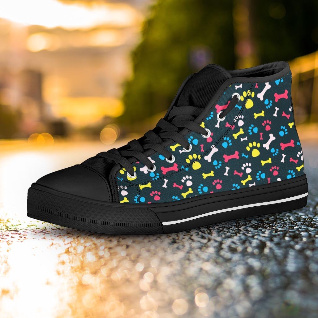 Dog Paw Print Women's High Top Shoes-grizzshop