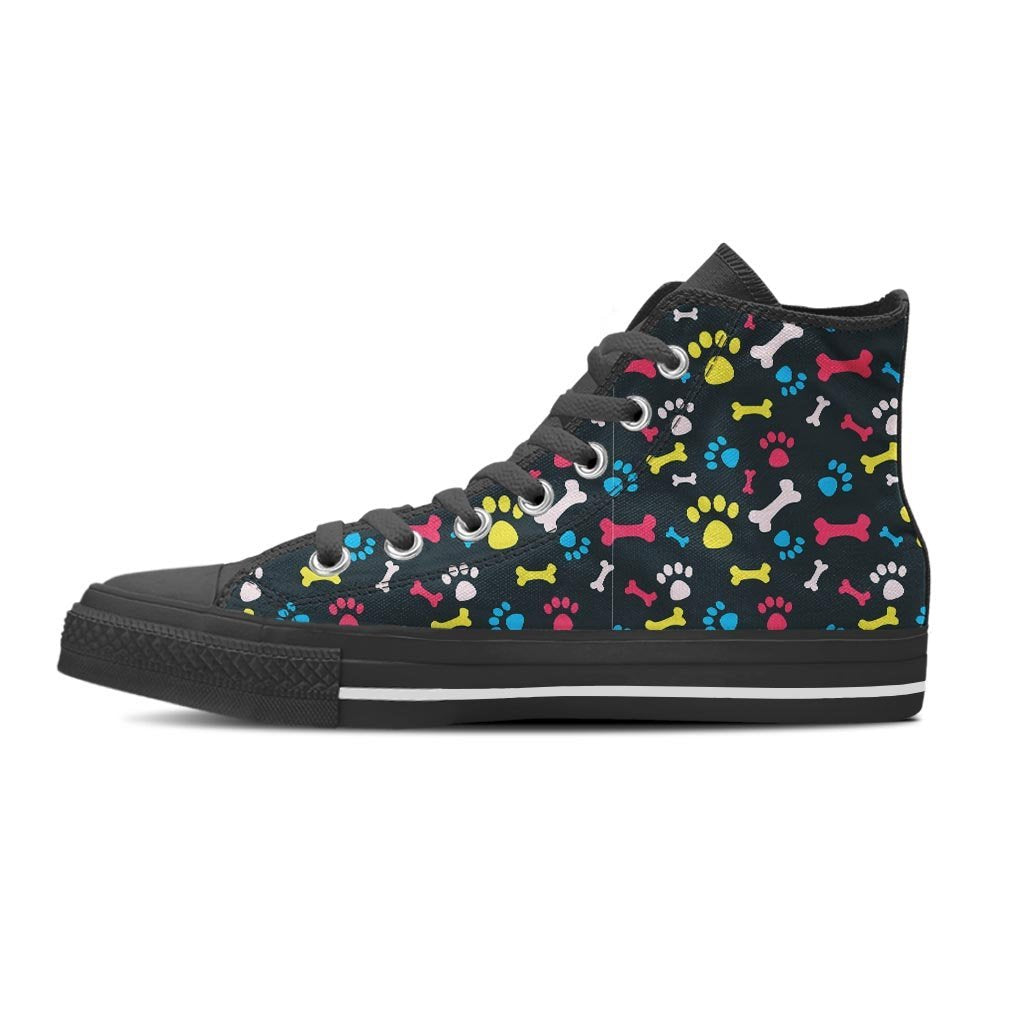 Dog Paw Print Women's High Top Shoes-grizzshop