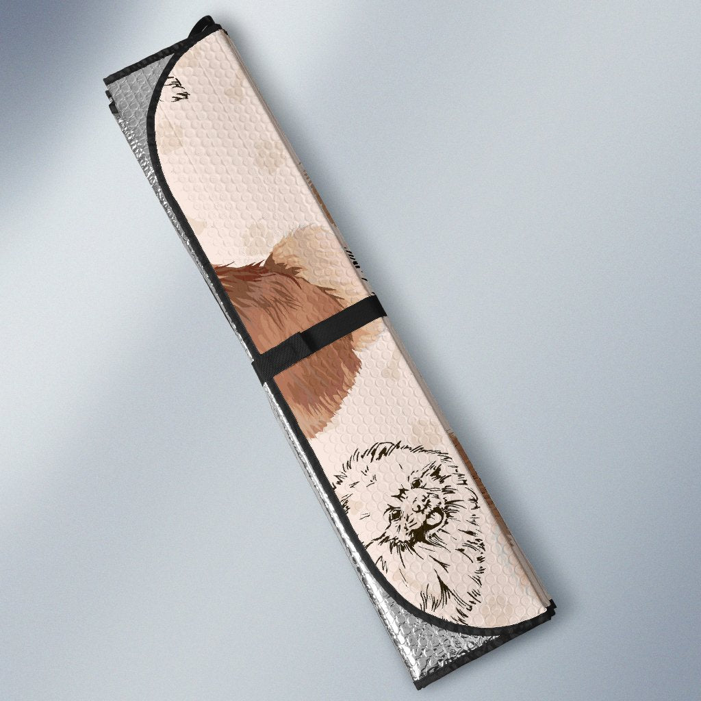 Dog Pomeranian Pattern Print Car Sun Shade-grizzshop