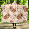 Dog Pomeranian Pattern Print Hooded Blanket-grizzshop