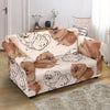 Dog Pomeranian Pattern Print Loveseat Cover-grizzshop